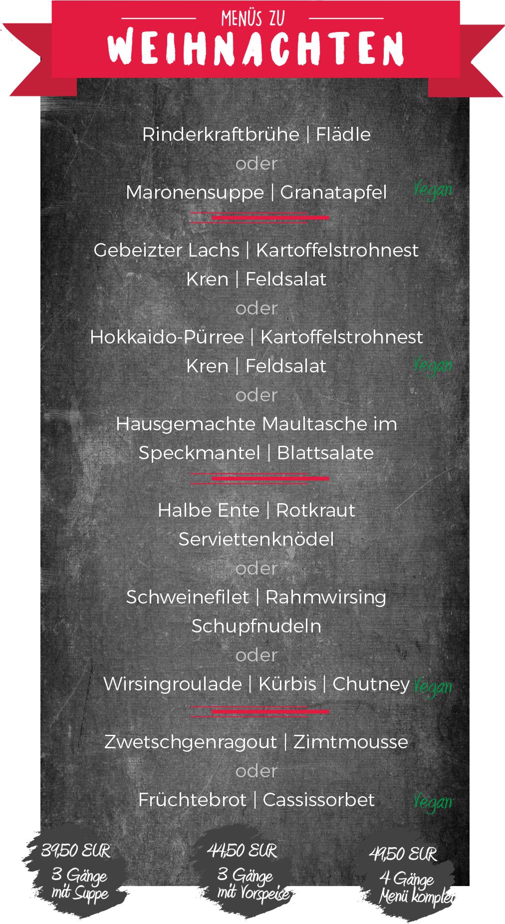 Wunschmenü Weohnachten